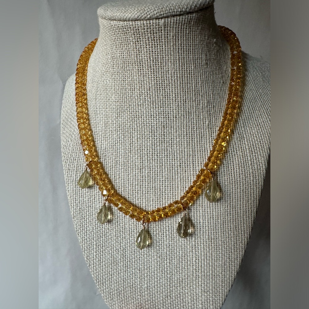 Natural Citrine Gem Necklace